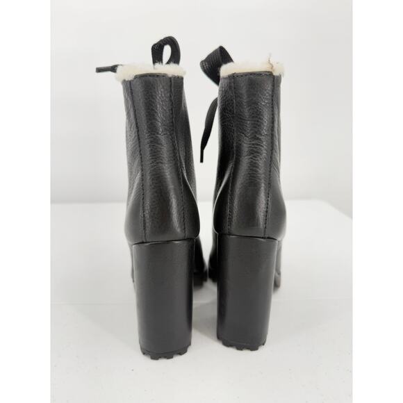 NEW Schutz Women's Black Zhara Faux Fur Lined Lace-Up Chunky Boots Size 8B - Picture 3 of 11